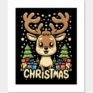 Christmas Deer Posters and Art